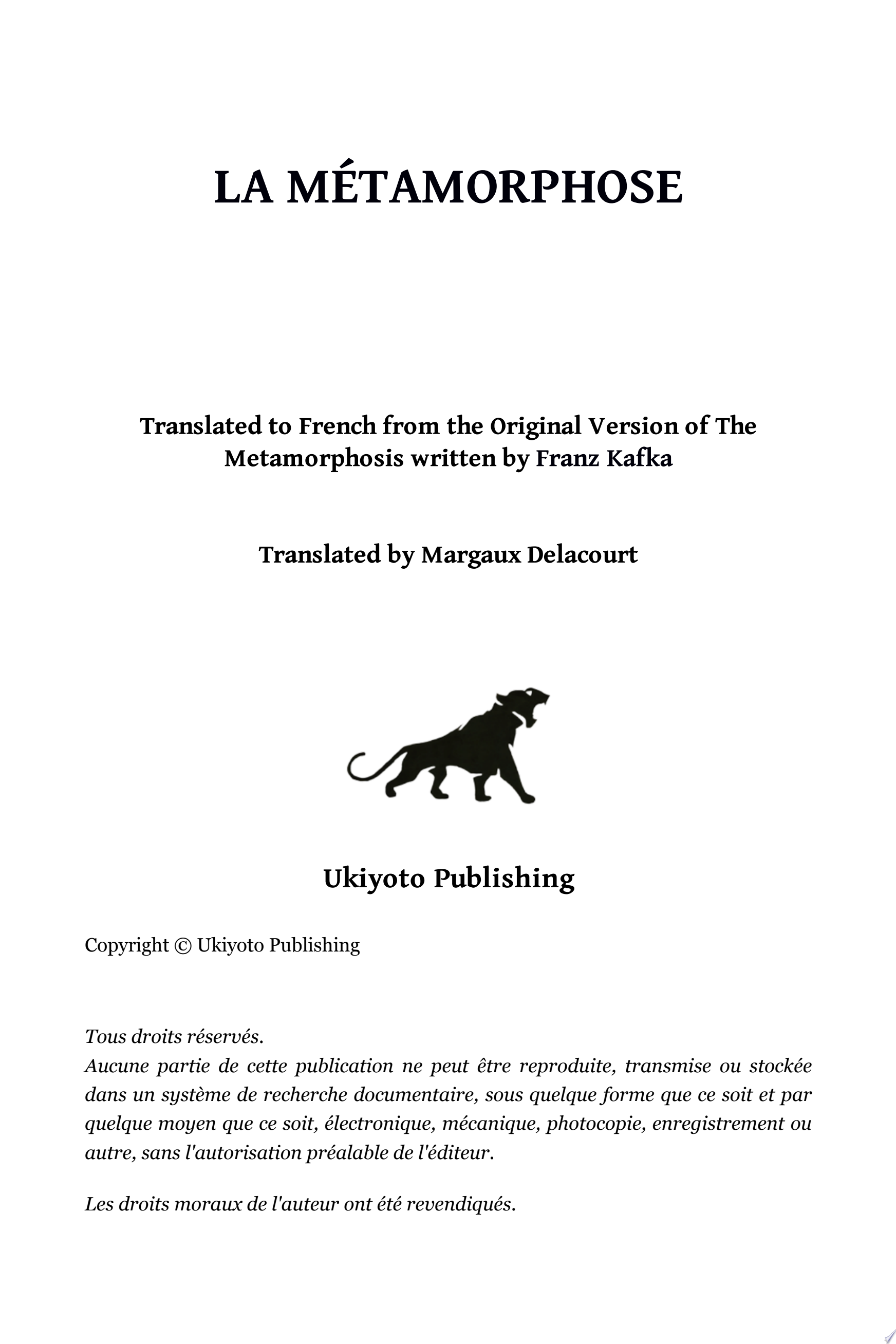 La Métamorphose | French Version of The Metamorphosis